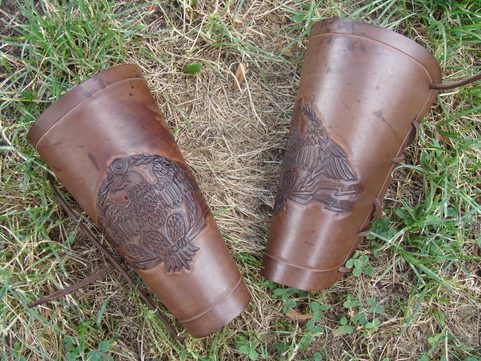 ROMAN EAGLE, LEATHER BRACERS