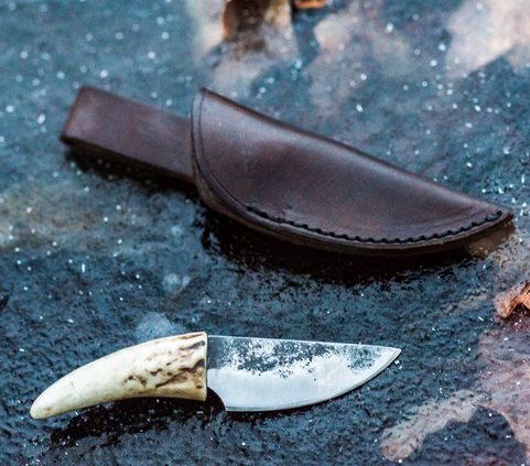 GUDRUN, ANTLER, FORGED SMALL KNIFE