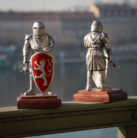 MEDIEVAL KNIGHT OF BOHEMIA, TIN FIGURE
