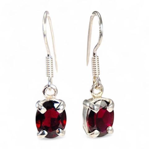 GARNET - BOUCLES D'OREILLES, ARGENT
