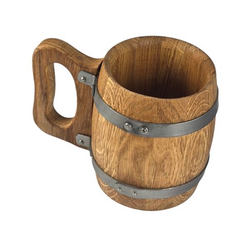 WOODEN OAK TANKARD 0,5 L