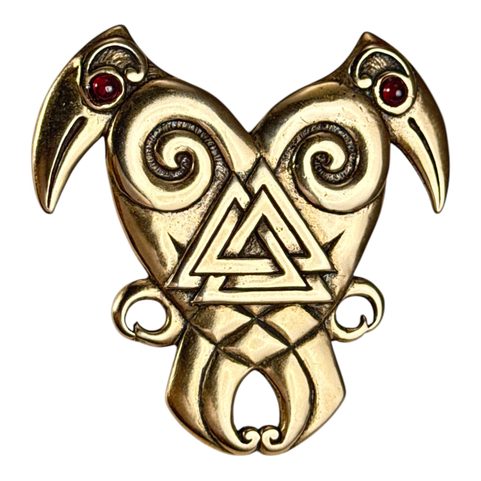 HEART OF THE NORTH, HUGIN AND MUNIN, BRONZE VIKING PENDANT