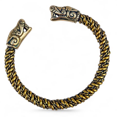VIKING WOLF, BRACELET FROM BURG, SWEDEN, BRONZE
