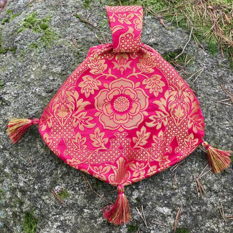SAC DE DAME MÉDIÉVAL, XVE SIÈCLE, BROCART