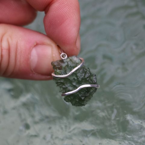 RADKA, SILBER-ANHÄNGER, MOLDAVIT,  AG 925