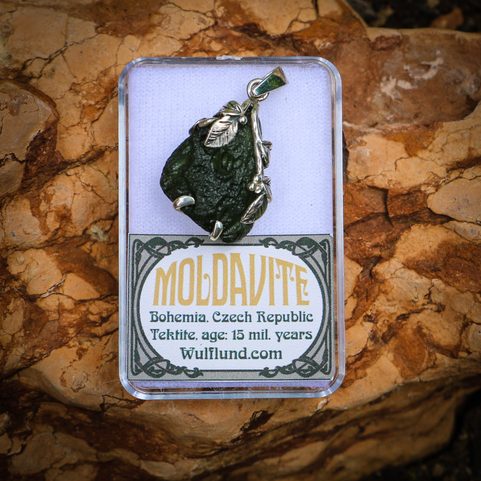 GABRETA MOLDAVITE SILVER PENDANT