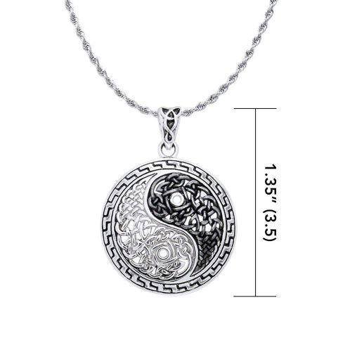 KNOTTED YING YANG, SILVER PENDANT