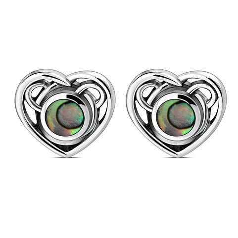 CELTIC HEART, SILVER EARRINGS, PEARL 925/1000