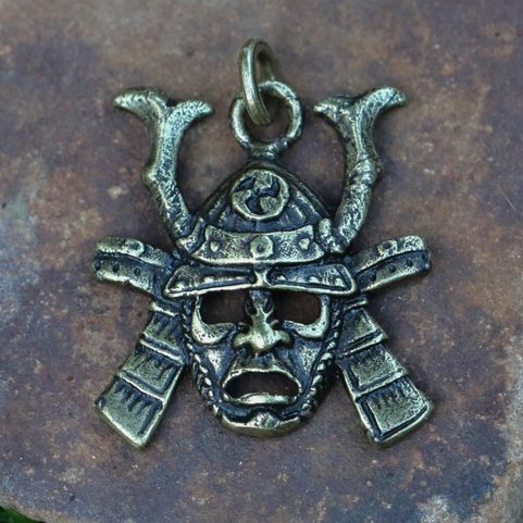 SAMURAI PENDANT, ZINC, ANTIQUE BRASS