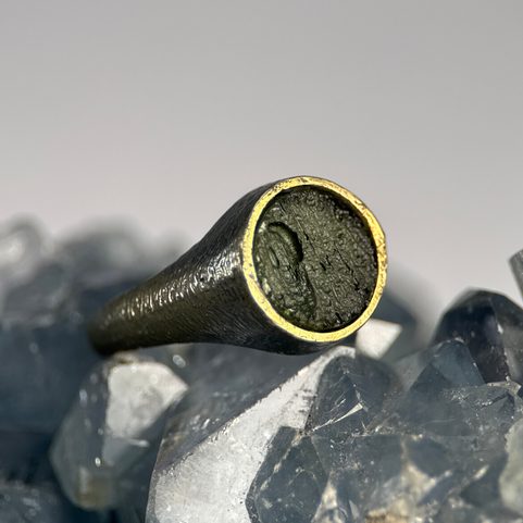 THEODORICUS SILVER MOLDAVITE RING