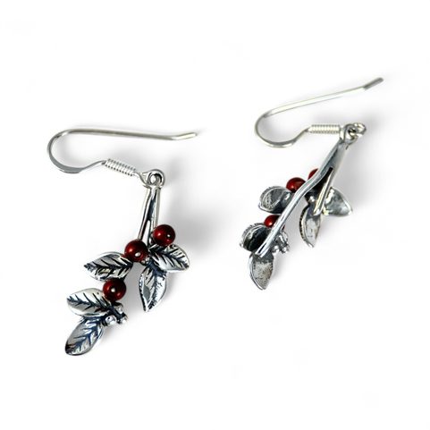 CRANBERRIES, EARRINGS, SILVER
