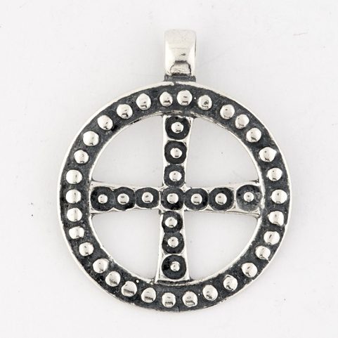 CROIX SOLAIRE SLAVE, GRANDE MORAVIE, PENDENTIF EN ARGENT, AG 925