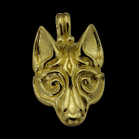 FENRIR, NORSE WOLF PENDANT, 14K GOLD