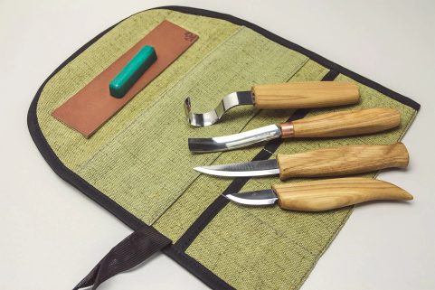 S43 - SPOON AND KUKSA CARVING PROFESSIONAL SET WITH KNIVES AND STROP