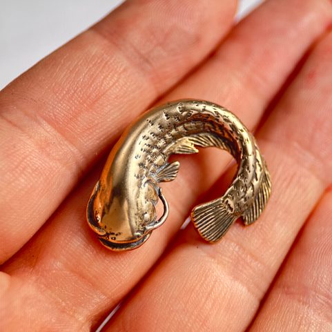 CATFISH, FISHING PENDANT, BRONZE
