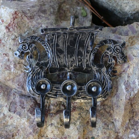 DRAKKAR - NAVIRE VIKING, CROCHETS FORGÉS / PORTE-CLÉS