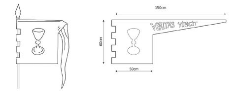 BANNIÈRE HUSSITE, LA VÉRITÉ TRIOMPHE, VERITAS VINCIT