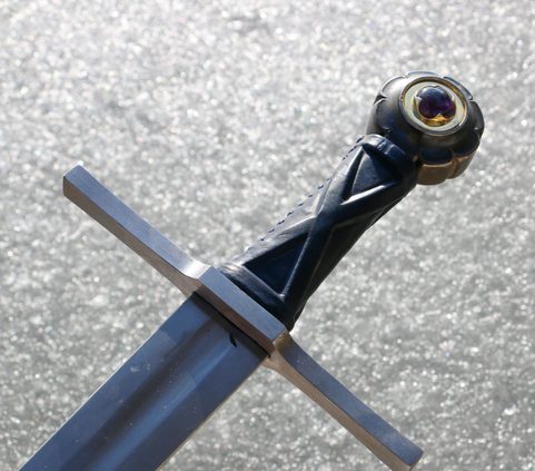 ONE-HANDED SWORD WESTMINSTER PSALTER XIII. CENTURY FULL TANG WITH STONE