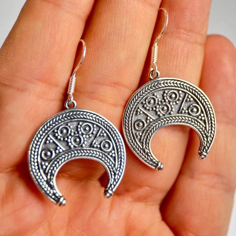LUNULA, GREAT MORAVIAN EARRINGS, SILVER 925