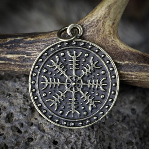 HELM OF AWE ÆGISHJÁLMUR ICELANDIC PENDANT, ZINC