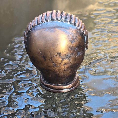 CELTIC DRUID, WALKING STICK HEAD, BRONZE