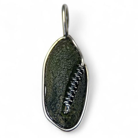 LUNARIS, MOLDAVITE PENDENTIF, ARGENT 925/1000