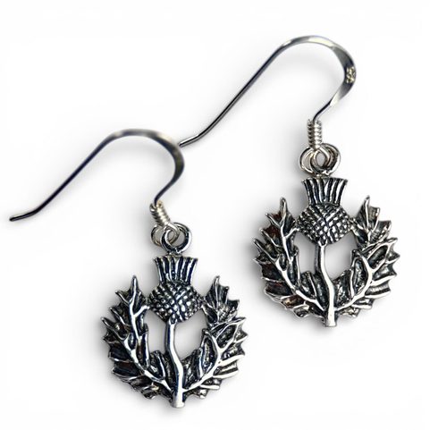 SCOTTISH THISTLE, EARRINGS, SILVER 925/1000