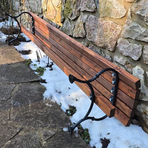 CHATEAU PARK SEAT, CAST IRON ART NOUVEAU