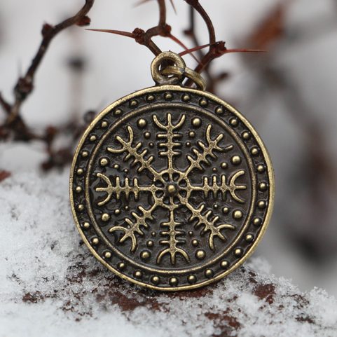 HELM OF AWE ÆGISHJÁLMUR ICELANDIC PENDANT, ZINC