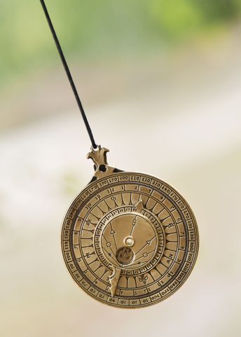 NIGHT AND TIDE POCKET CLOCK / COUNTER, BRASS
