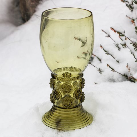 ROEMER, RENAISSANCE LARGE GLASS GOBLET, EXACT REPLICA