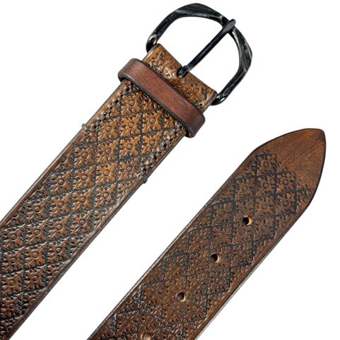 CEINTURE EN CUIR, MOTIFS MÉDIÉVAUX