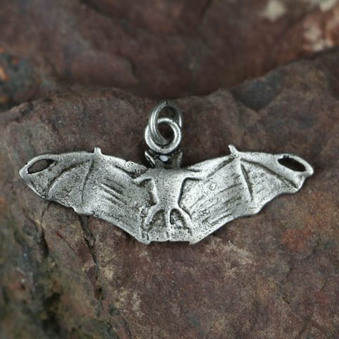 BAT PENDANT, ZINC, ANTIQUE SILVER