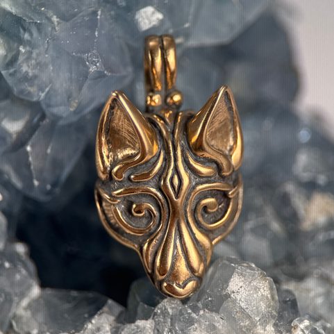 FENRIR, WIKINGERWOLF, ANHÄNGER, BRONZE, GRÖSSER
