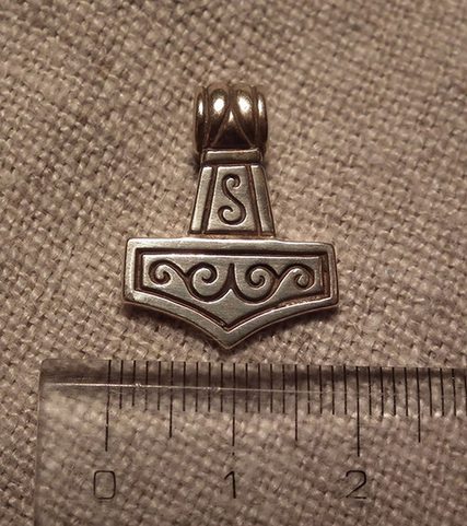 THOR'S HAMMER II, SMALL, BRONZE PENDANT