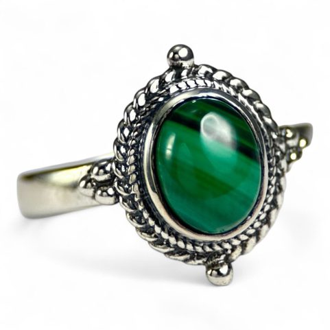 VIRIDIA, RING, MALACHITE SILVER 925/1000