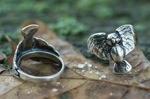 HIBOU, BAGUE D'ARGENT