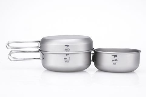 TI6053 3-PIECE TITANIUM POT AND PAN COOK SET