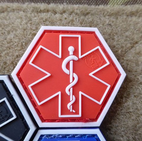 PARAMEDIC, RED HEXAGON PATCH