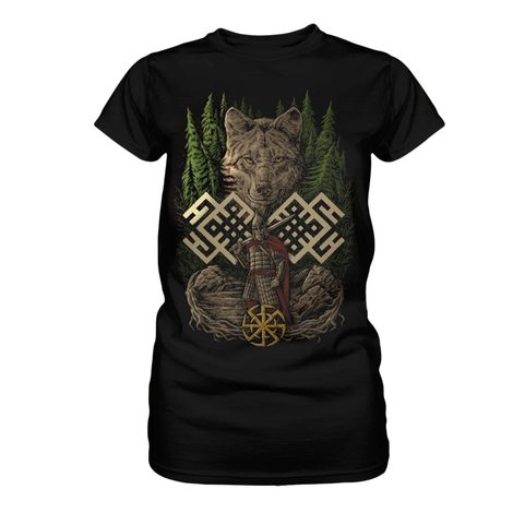 WOLF WARRIOR, SLAVIC LADIES' T-SHIRT - COLORED