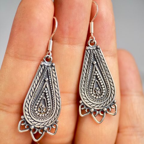 LADA, SILVER SLAVIC EARRINGS, AG 925