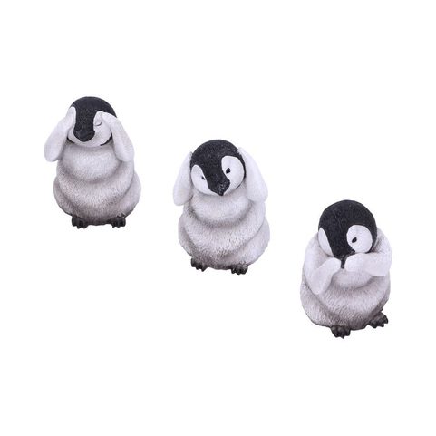 SEE NO, HEAR NO, SPEAK NO EVIL EMPEROR PENGUIN CHICK FIGURINES