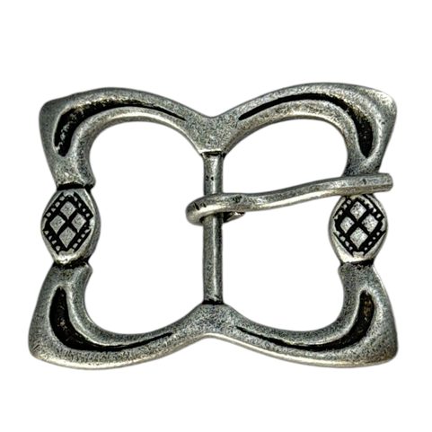 BELT BUCKLE, XIV CENTURY, ENGLAND, ZINC - ANT. SILVER