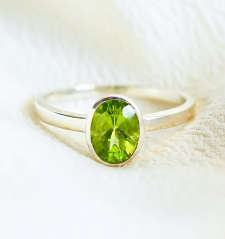 RIVA, SILVER RING, PERIDOT AG 925/1000