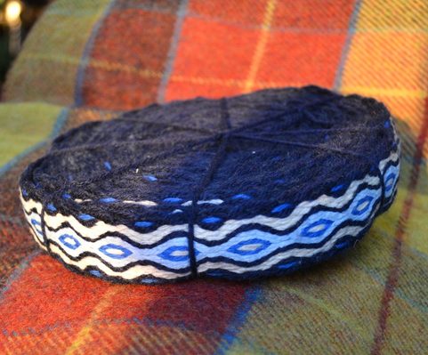 VIKING OR SLAVIC TABLET WOVEN BELT, BLUE AND WHITE 3 CM X 600 CM