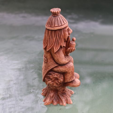 VODNIK - WATER SPIRIT, WOODEN CARVED FIGURINE
