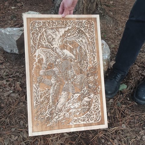 THOR - DÉCORATION MURALE, BOIS 46X70CM