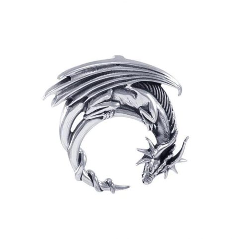 MOON DRAGON, SILVER PENDANT