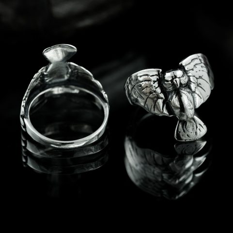 HIBOU, BAGUE D'ARGENT