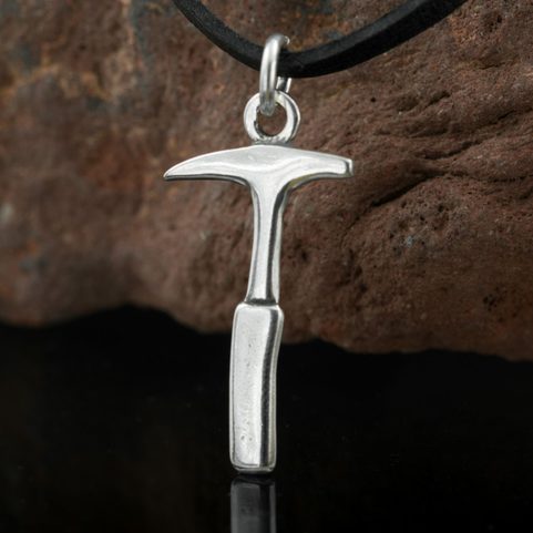 GEOLOGICAL HAMMER, SILVER PENDANT